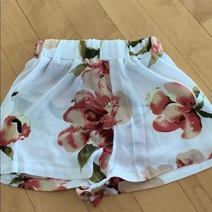 White floral shorts
